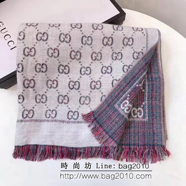 GUCCI古馳限量版 專櫃18新款七彩織造長圍巾 LLWJ6484